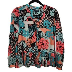 Kaaria Blue XS Abstracted Oversized Blouse